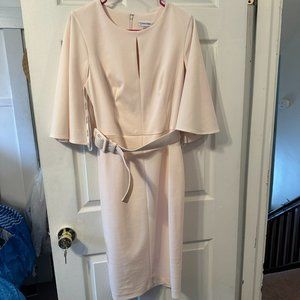 Women's Half Cape Sleeve Scuba Sheath Dress in Peach Size 10 (NWT)